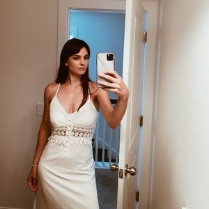 Boho cream colored maxi dress
